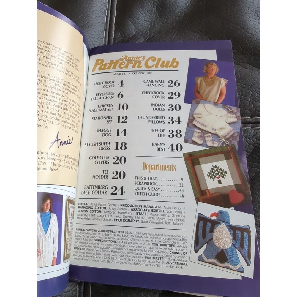 Annie's Pattern Club Newsletter Magazine | December/January 1987 | Number 47 - Picture 2 of 3